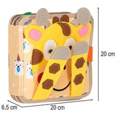 Northix Interaktivna senzorična knjiga Felt, 3D žirafa