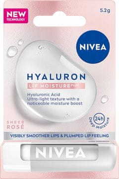 shumee 996619 NIVEA Hyaluron Moisture Plus balzam za ustnice z vonjem vrtnice 5,2 g