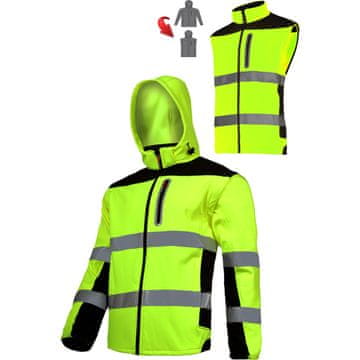 Proline OPOZORILO ZA SOFTSHELL JAKNO Z ODSTRANLJIVIMI ROKAMI, RUMENA, "S", CE, LAHTI