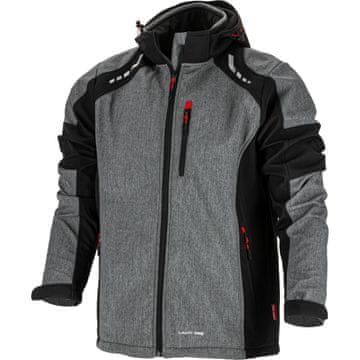 Proline SOFTSHELL JAKNA S KAPUCO, SIVO-ČRNO-RDEČA, "2XL", CE, LAHTI