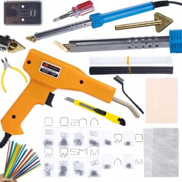 shumee Spajkalnik Rosfix Blue Lark 80W BL80W s kompletom dodatkov Električni S serija + spenjalnik 200 sponk + 800 sponk + komplet Prowelder Mini