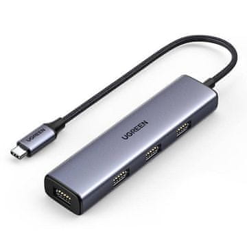 Ugreen Ugreen USB Type-C HUB, 4x USB 3.2 Gen 1 priključka, srebrn