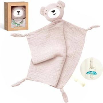 Momcozy Momcozy bombažni plišasti medvedek za dojenčke, roza