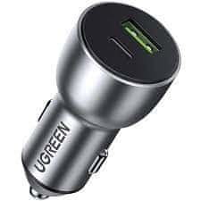 Ugreen Ugreen 60980 avto polnilec USB-C PD, Quick Charge 3.0, 36W - Silver