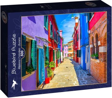 BLUEBIRD Puzzle Barvite hiše na otoku Burano 500 kosov