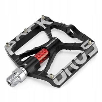 ROCKBROS Pedały rowerowe aluminiowe z pinami czarne K307T