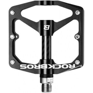 ROCKBROS Pedały rowerowe aluminiowe z pinami czarne 2017-12EBK
