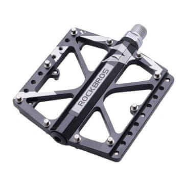 ROCKBROS Pedały rowerowe aluminiowe z pinami czarne (2017-12ABK)