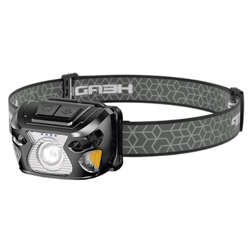 Latarka, lampka czołowa LED, USB-C, czujnik ruchu, czołówka, turystyczna 300 Lumenów ROXAR