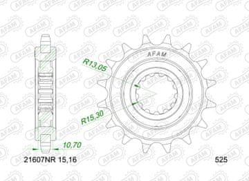 Zębatka przednia do łańcucha 525 + RUBBER kod 21607NR-16