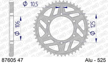 Zębatka tylna aluminiowa do łańcucha 525 kod 87605-47