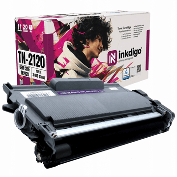 Inkdigo toner TN2120 kompatybilny z Brother DCP-7030 HL-2140 MFC-7320 Certyfikat TÜV