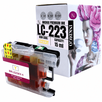 Inkdigo tusz LC223XLY kompatybilny z Brother DCP-J4120DW MFC-J1140W Certyfikat TÜV