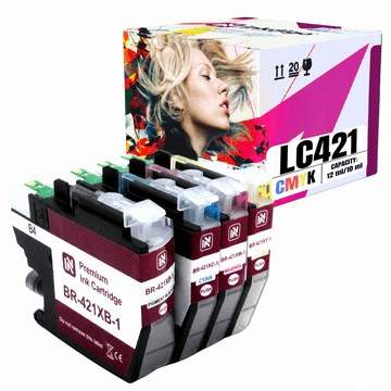Inkdigo tusz LC421XL kompatybilny z Brother DCP-J1050DW MFC-J1010DW Certyfikat TÜV
