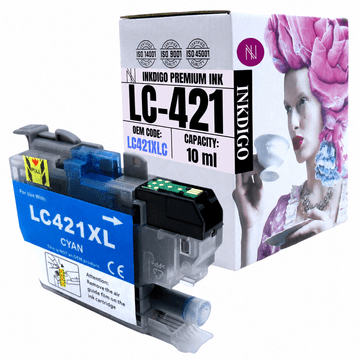 Inkdigo tusz LC421XLC kompatybilny z Brother DCP-J1050DW MFC-J1010DW Certyfikat TÜV