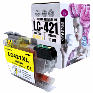 Inkdigo tusz LC421XLY kompatybilny z Brother DCP-J1050DW MFC-J1010DW Certyfikat TÜV