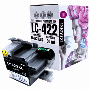 Inkdigo tusz LC422XLBK kompatybilny z Brother MFC-J5340DW MFC-J6540DW Certyfikat TÜV