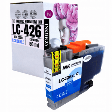 Inkdigo tusz LC426XLC kompatybilny z Brother MFC-J4335DW MFC-J4535DW Certyfikat TÜV