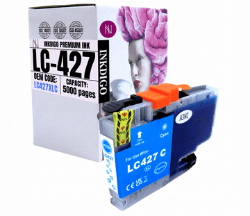 Inkdigo tusz LC427XLC kompatybilny z Brother HL-J6010DW MFC-J5955 Certyfikat TÜV