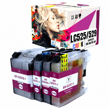 Inkdigo tusz LC525/529 kompatybilny z Brother DCP-J100 MFC-J200 DCP-J105 Certyfikat TÜV