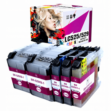 Inkdigo tusz LC525/529 kompatybilny z Brother DCP-J100 MFC-J200 DCP-J105 Certyfikat TÜV