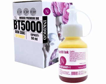 Inkdigo tusz BT5000Y kompatybilny z Brother DCP-T300 MFC-T800W DCP-T510W Certyfikat TÜV