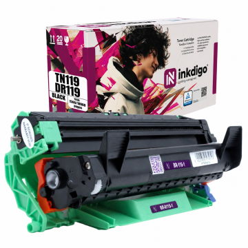 Inkdigo bęben+toner TN119 DR119 kompatybilny z Brother DCP-L1630W HL-L1230W Certyfikat TÜV