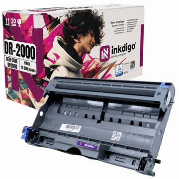 Inkdigo bęben DR2000 kompatybilny z Brother DCP-7010 Fax2820 HL-2020 Certyfikat TÜV