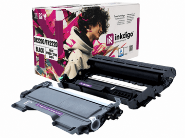 Inkdigo bęben+toner DR2200 TN2220 kompatybilny z Brother DCP-7055 Fax2840 Certyfikat TÜV