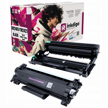 Inkdigo bęben+toner DR2401 TN2421 kompatybilny z Brother DCP-L2512D Certyfikat TÜV