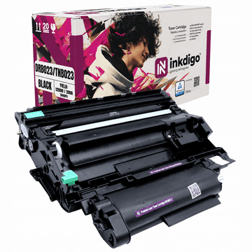 Inkdigo bęben+toner DRB023 TNB023 kompatybilny z Brother DCP-B7520DW HL-B2080DW Certyfikat TÜV