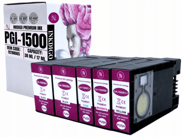 Inkdigo tusz PGI1500 kompatybilny z Canon Maxify MB2050 MB2155 MB2350 Certyfikat TÜV