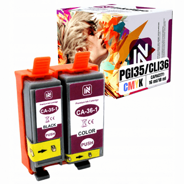 Inkdigo tusz PGI35 CLI36 kompatybilny z Canon Pixma IP100 TR150 IP100V Certyfikat TÜV