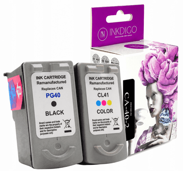 Inkdigo tusz PG40 CL41 kompatybilny z Canon Pixma IP1100 MP140 MX300 IP1800 Certyfikat TÜV