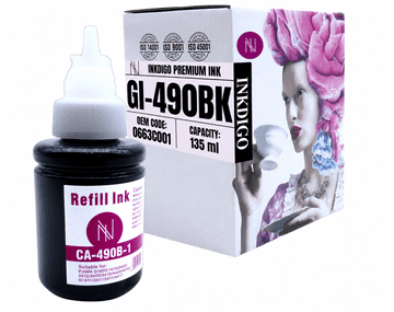 Inkdigo tusz GI490BK kompatybilny z Canon Pixma G1400 G2411 G3411 G1411 Certyfikat TÜV