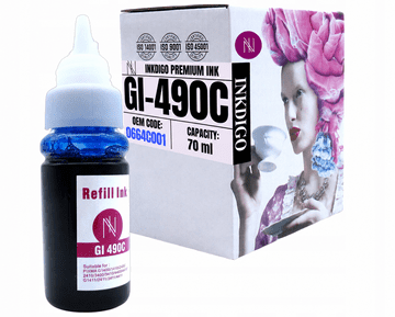 Inkdigo tusz GI490C kompatybilny z Canon Pixma G1400 G2411 G3411 G1411 Certyfikat TÜV