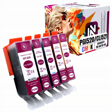 Inkdigo tusz PGI520 CLI521 kompatybilny z Canon Pixma IP3600 MP540 MX860 Certyfikat TÜV