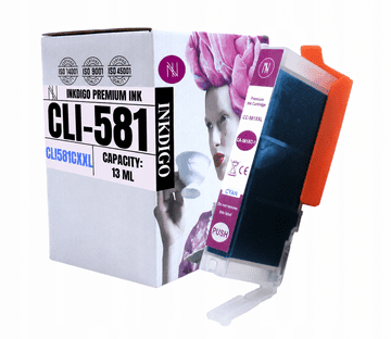 Inkdigo tusz CLI581C kompatybilny z Canon Pixma TR7520 TS6150 TR8550 TR8620 Certyfikat TÜV