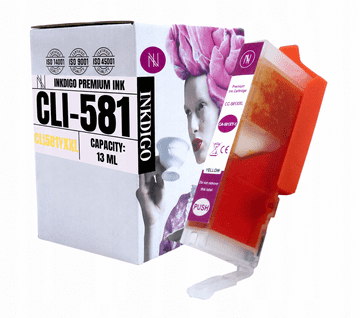 Inkdigo tusz CLI581Y kompatybilny z Canon Pixma TR7520 TS6150 TR8550 TR8620 Certyfikat TÜV
