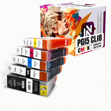 Inkdigo tusz PGI5 CLI8 kompatybilny z Canon Pixma IP3300 IX4000 MP500 MX700 Certyfikat TÜV