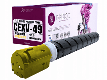 Inkdigo toner CEXV49Y kompatybilny z Canon ImagerunnerAdvanceC3320 Certyfikat TÜV