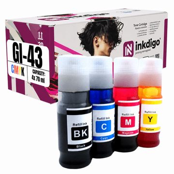 Inkdigo tusz GI43 kompatybilny z Canon Pixma G540 G640 Certyfikat TÜV