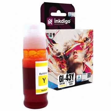 Inkdigo tusz GI43Y kompatybilny z Canon Pixma G540 G640 Certyfikat TÜV