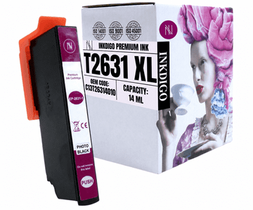 Inkdigo tusz T2631 kompatybilny z Epson Expression Premium XP-510 XP-620 Certyfikat TÜV
