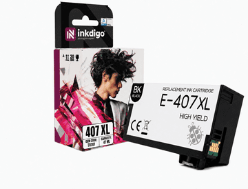 Inkdigo tusz 407XL BK kompatybilny z Epson WorkForce Pro WF-4745DTWF Certyfikat TÜV