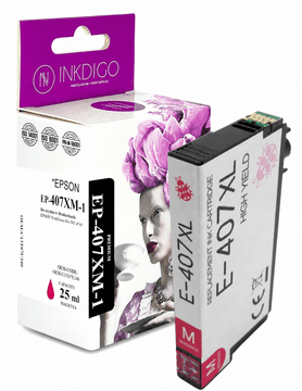 Inkdigo tusz 407XL M kompatybilny z Epson WorkForce Pro WF-4745DTWF Certyfikat TÜV