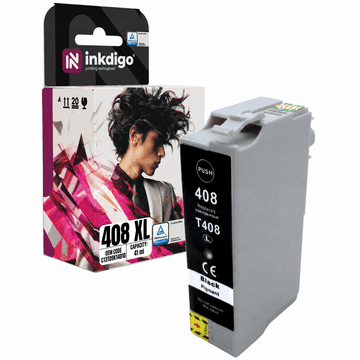 Inkdigo tusz 408XL BK kompatybilny z Epson WorkForce Pro WF-C4310DW Certyfikat TÜV