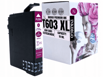 Inkdigo tusz 603XL BK kompatybilny z Epson WorkForce WF-2870DWF 2810DWF Certyfikat TÜV