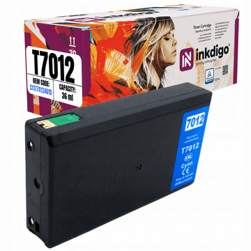 Inkdigo tusz T7012 kompatybilny z Epson WorkForce Pro WP4015DN WP4530 Certyfikat TÜV