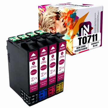 Inkdigo tusz T0711-T0714 kompatybilny z Epson Stylus D120 DX4000 SX600FW Certyfikat TÜV
